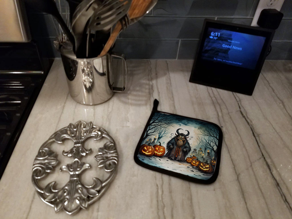 Krampus The Christmas Demon Spooky Halloween Pair of Pot Holders