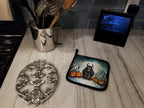 Krampus The Christmas Demon Spooky Halloween Pair of Pot Holders