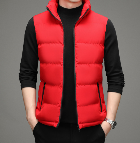 Men's Red Jacket Vest - High-Quality Winter Outerwear