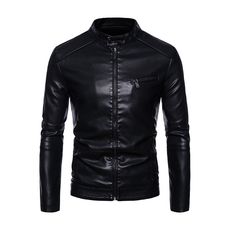 Men's Leather Winter Jacket - Stylish Long Coat