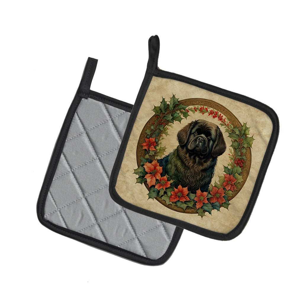 Newfoundland Christmas Flowers Pair of Pot Holders