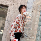 Santa Claus Long Sleeve Knit Sweater in Faux Mink Fur