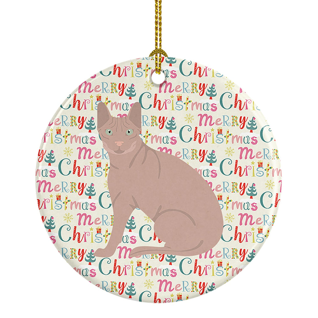 Don Sphynx Cat Christmas Ceramic Ornament