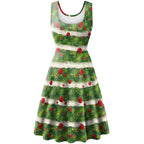 Women's Christmas Elk Digital Print Sleeveless Dress