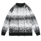 Gradient Noise Pattern Relaxed Crew Neck Sweater