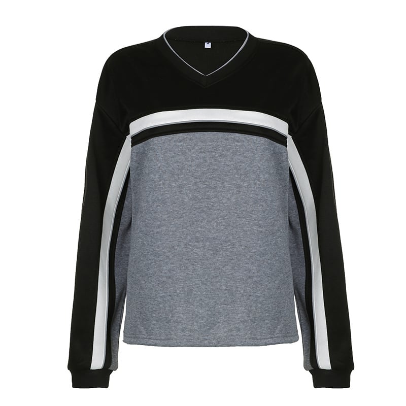 Contrasting Spliced Loose Fit Hoodie Pullover | Streetwear