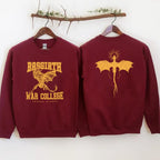 Vintage Fourth Wing Dragon Rider Sweatshirt with Prints | Streetwear