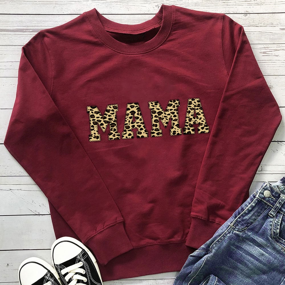 Leopard Print Casual Sweatshirt for Mother's Day | Streetwear
