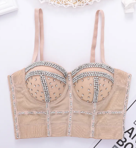 Beaded Shaping Corset Tube Top