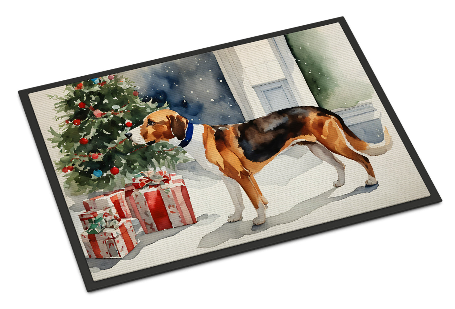 English Foxhound Cozy Christmas Doormat