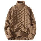 Vintage Jacquard Thick Turtleneck Sweater for Men