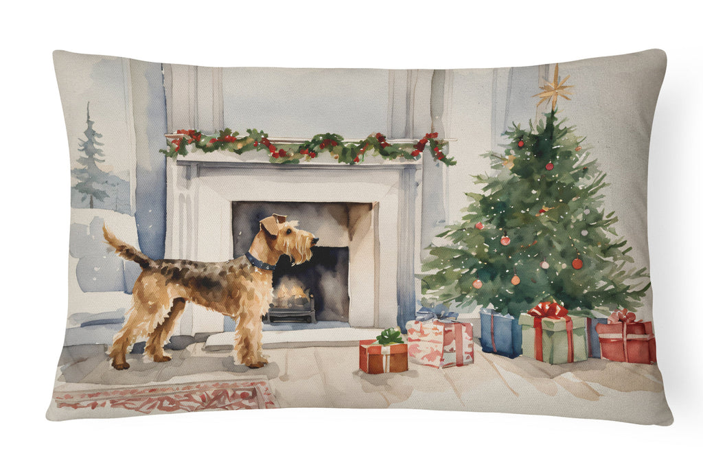 Airedale Terrier Christmas Throw Pillow