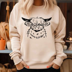 Heifer Printed Crew Neck Sweatshirt for Autumn & Winter | Streetwear