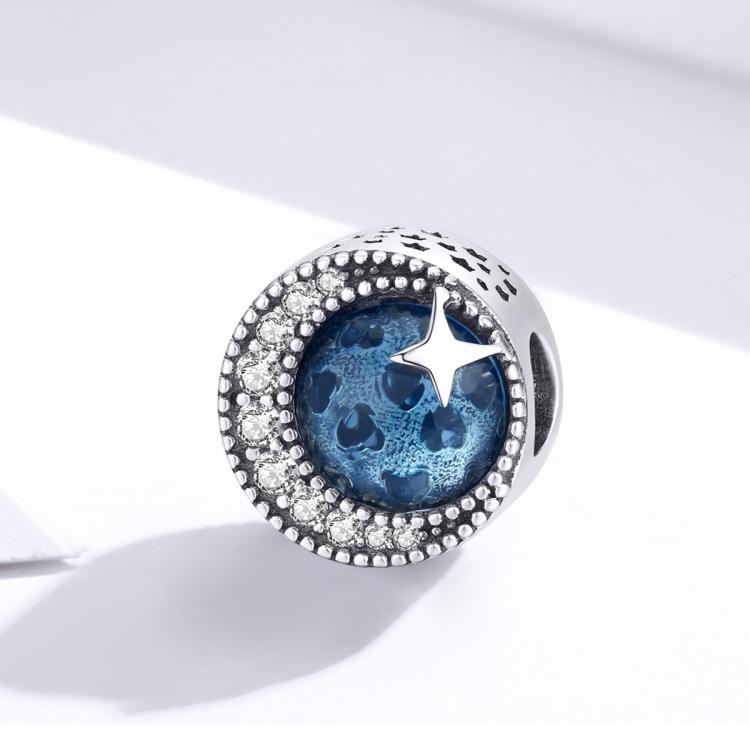 Blue Glass Filigree Charm Bead