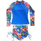 Women's Long-Sleeved Print Surf Swimsuit for Spring