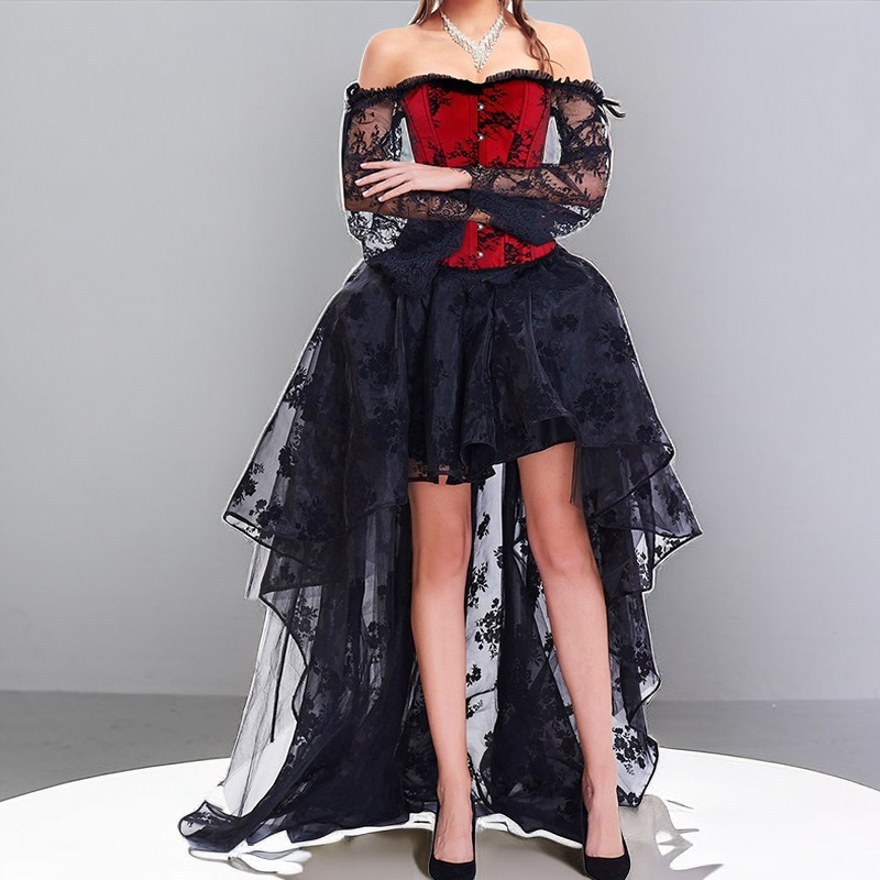 Day the Dead Corset & Lace Skirt Two-Piece Set