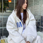 DAYIFUN Women's Casual Hooded Zipper Sweatshirt Tops | Streetwear