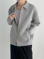 Flip Collar Zipper Coat