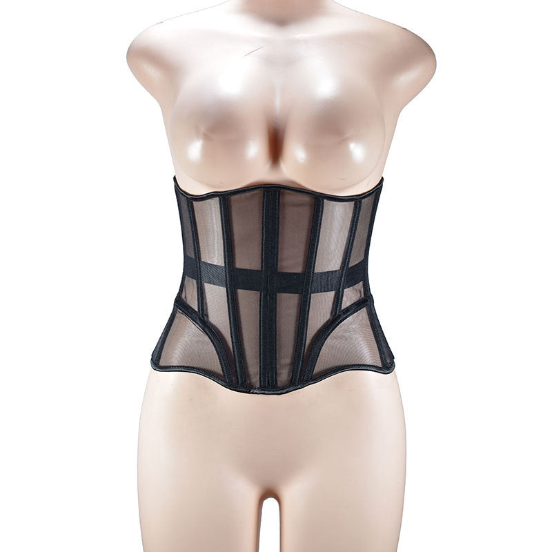 Summer Breathable Mesh Waist Corset with Steel Bones