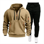 Men's Hooded Sweatshirt with Multi-Pocket Design | Streetwear