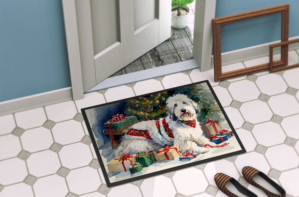 Old English Sheepdog Cozy Christmas Doormat
