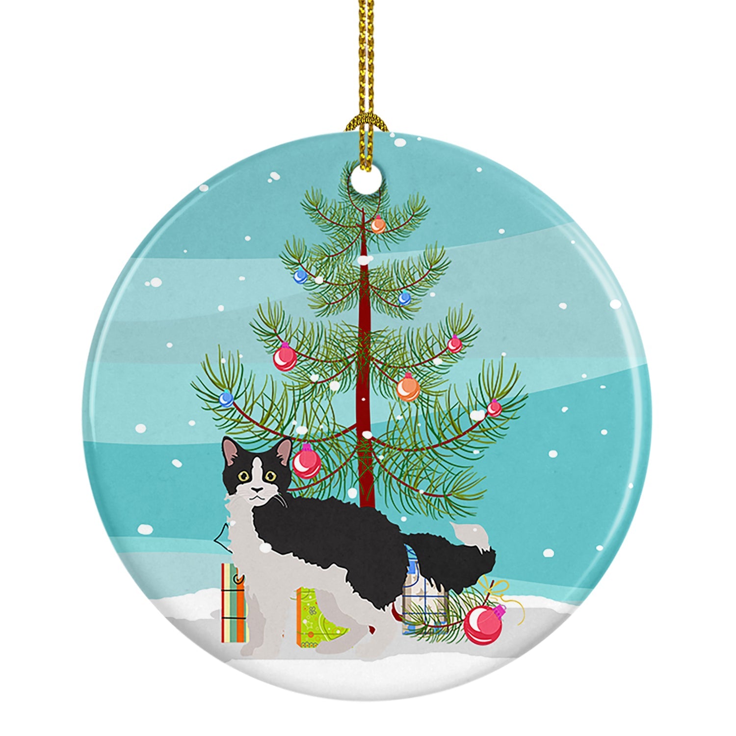 La Perm Cat Christmas Ceramic Ornament