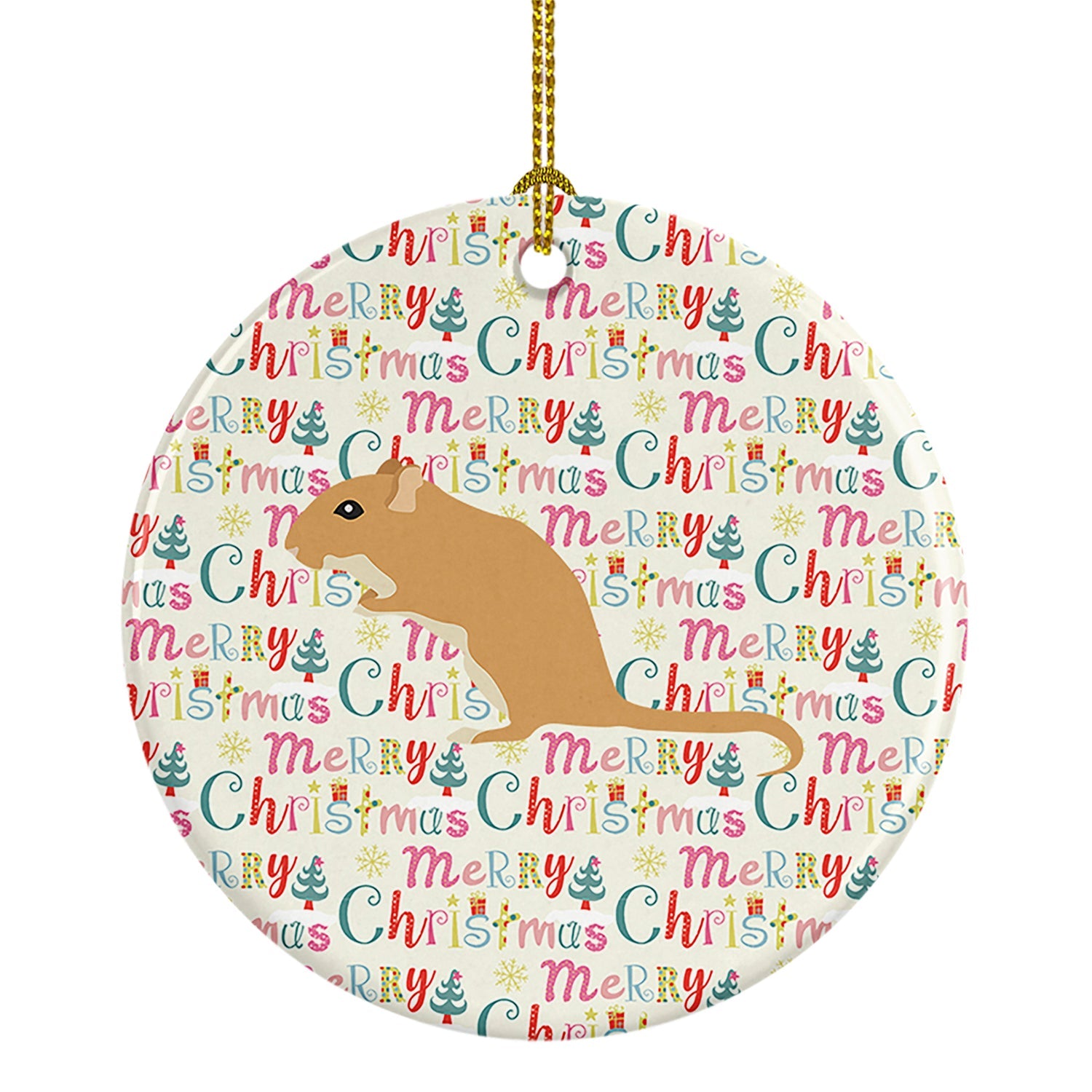 Gerbil Mouse Christmas Ceramic Ornament