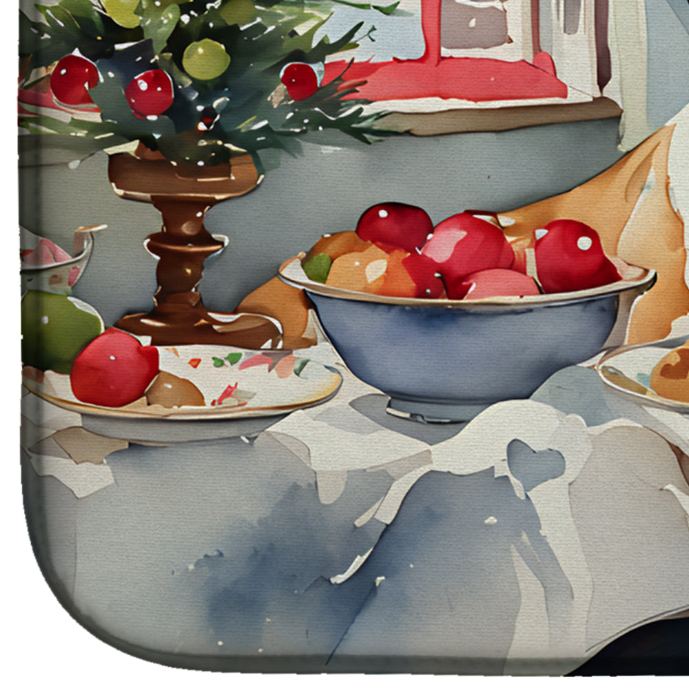 English Bulldog Christmas Cookies Dish Drying Mat