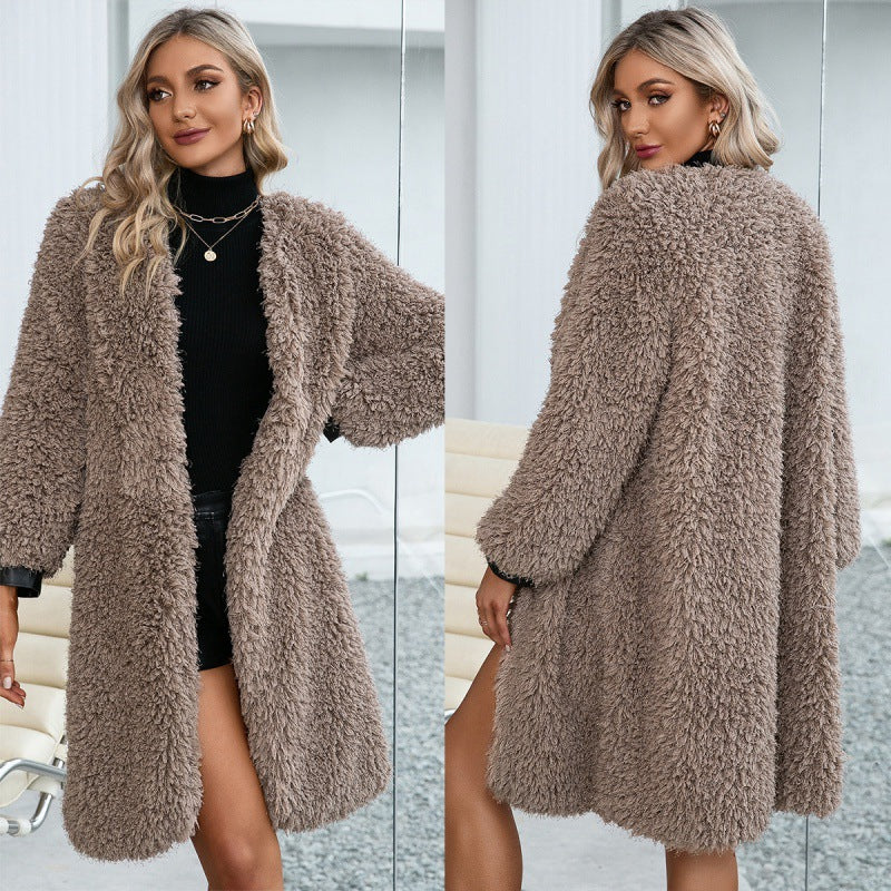 Loose Casual Mid-Length Fur Coat for Foreign Trade