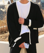 Men's Loose Knit Sweater Coat