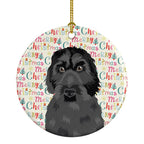 Doodle Black #3 Christmas Ceramic Ornament