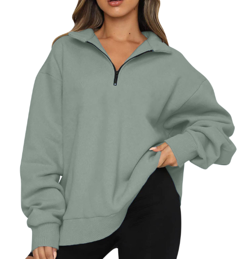 Casual Half-Zipper Pullover Top | Streetwear