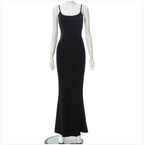 Solid Color Sleeveless Maxi Dress