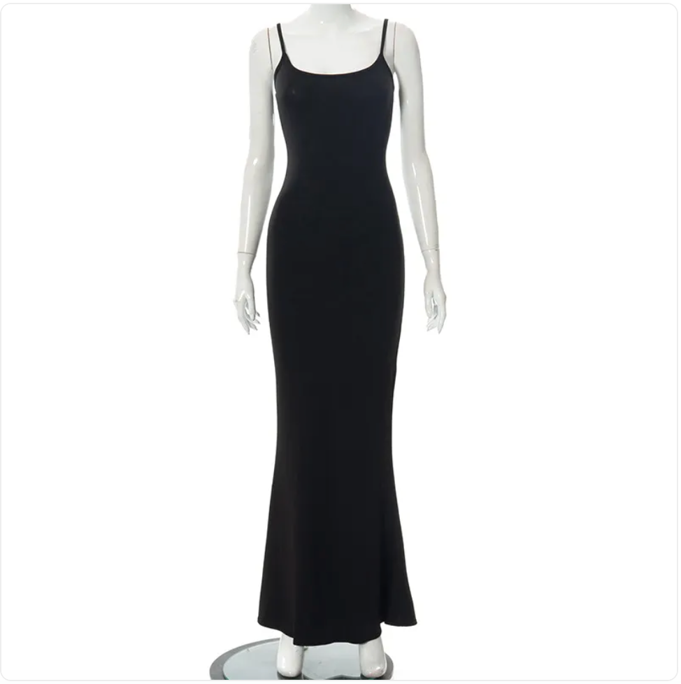 Solid Color Sleeveless Maxi Dress