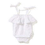 New Cotton-Linen Baby Bodysuit with Tie Design