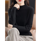 Seamless Half High Neck Loose Fitting Pullover With Bottom Sweater | Streetwear