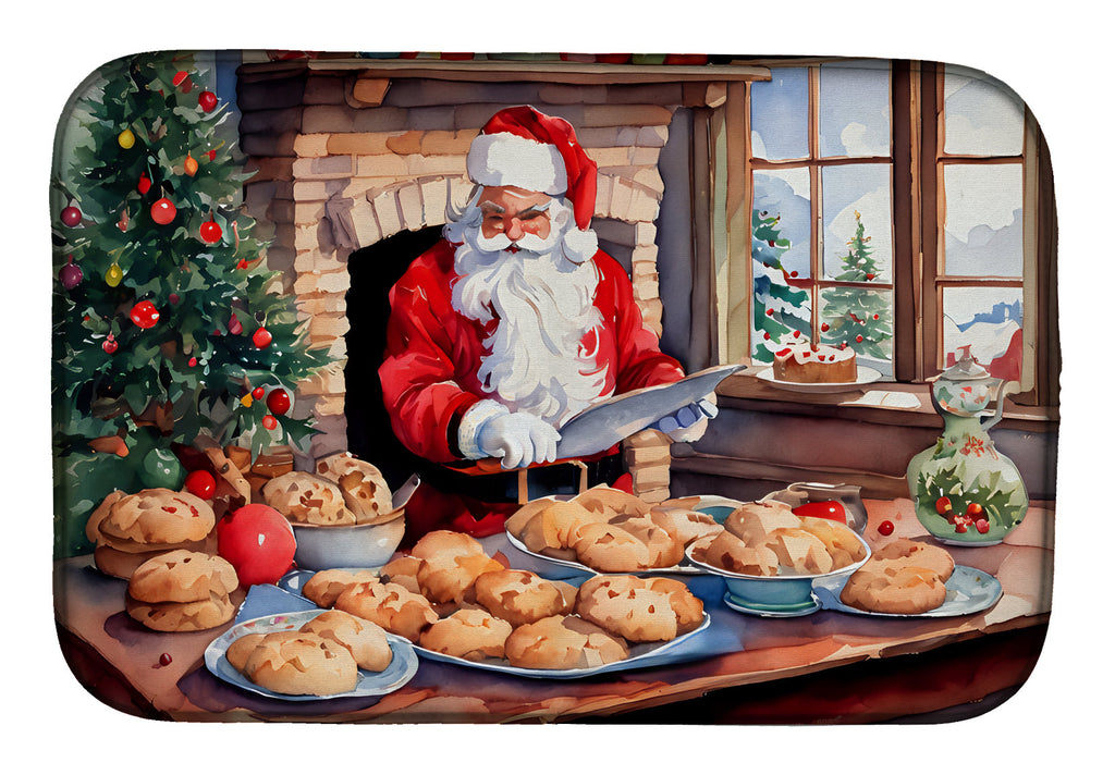 Cookies with Santa Claus Dish Drying Mat