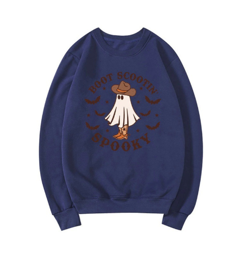 Boot Scootin' Spooky Halloween Cowboy Ghost Hoodie | Streetwear