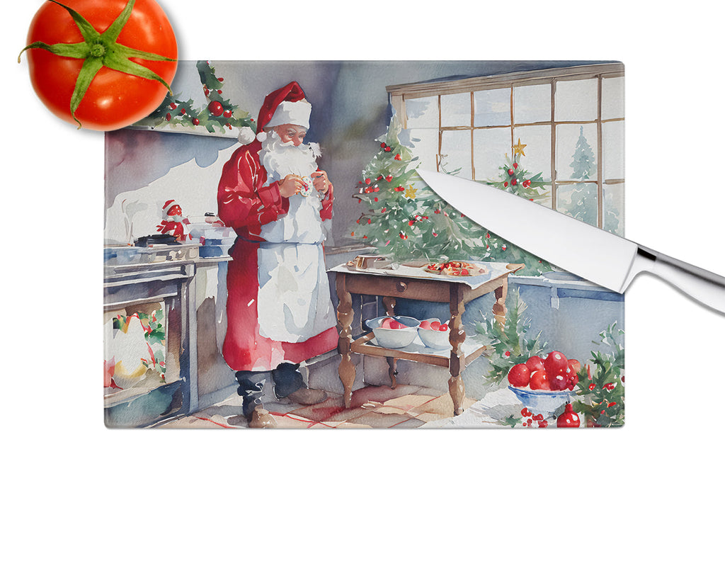 Cookies with Santa Claus Glass Cutting Board