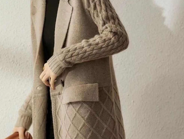 Thickened Solid Color Women's Sweater Coat