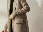 Thickened Solid Color Women's Sweater Coat