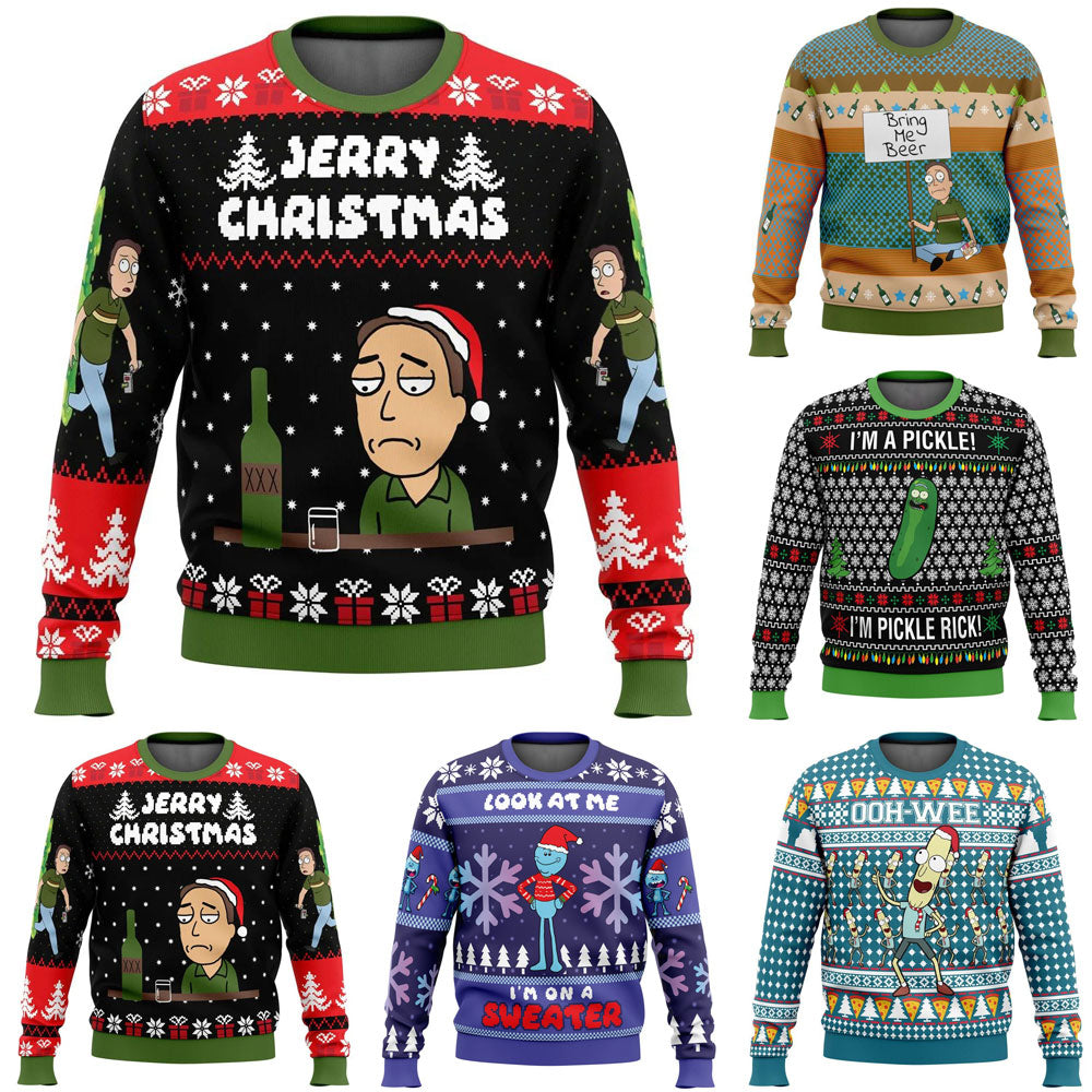 Pickle Rick Ugly Christmas Sweatshirt for Men and Women | Streetwear
