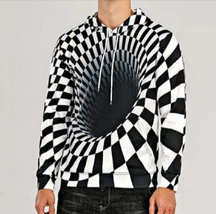 Weiouma Vortex Print Long-Sleeve Hoodie | Streetwear