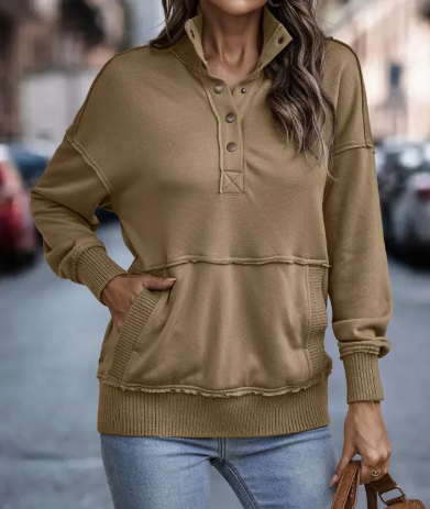 Women's Long Sleeve Button-Up Sweater