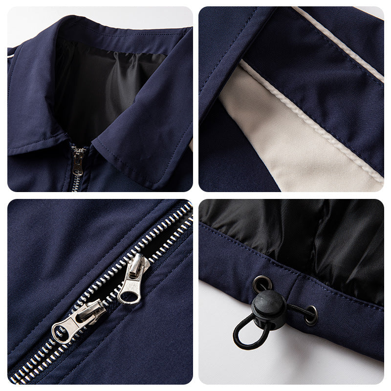 Men's 2024 Spring Lapel Patchwork Printed Jacket
