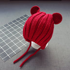 Korean Baby Ear Protection Wool Hat for Boys and Girls | Embroidered Cap