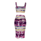 Tie-Dye Camisole and Midi Skirt Set