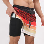 Men's Quick Dry Double-Layer Swim Trunks