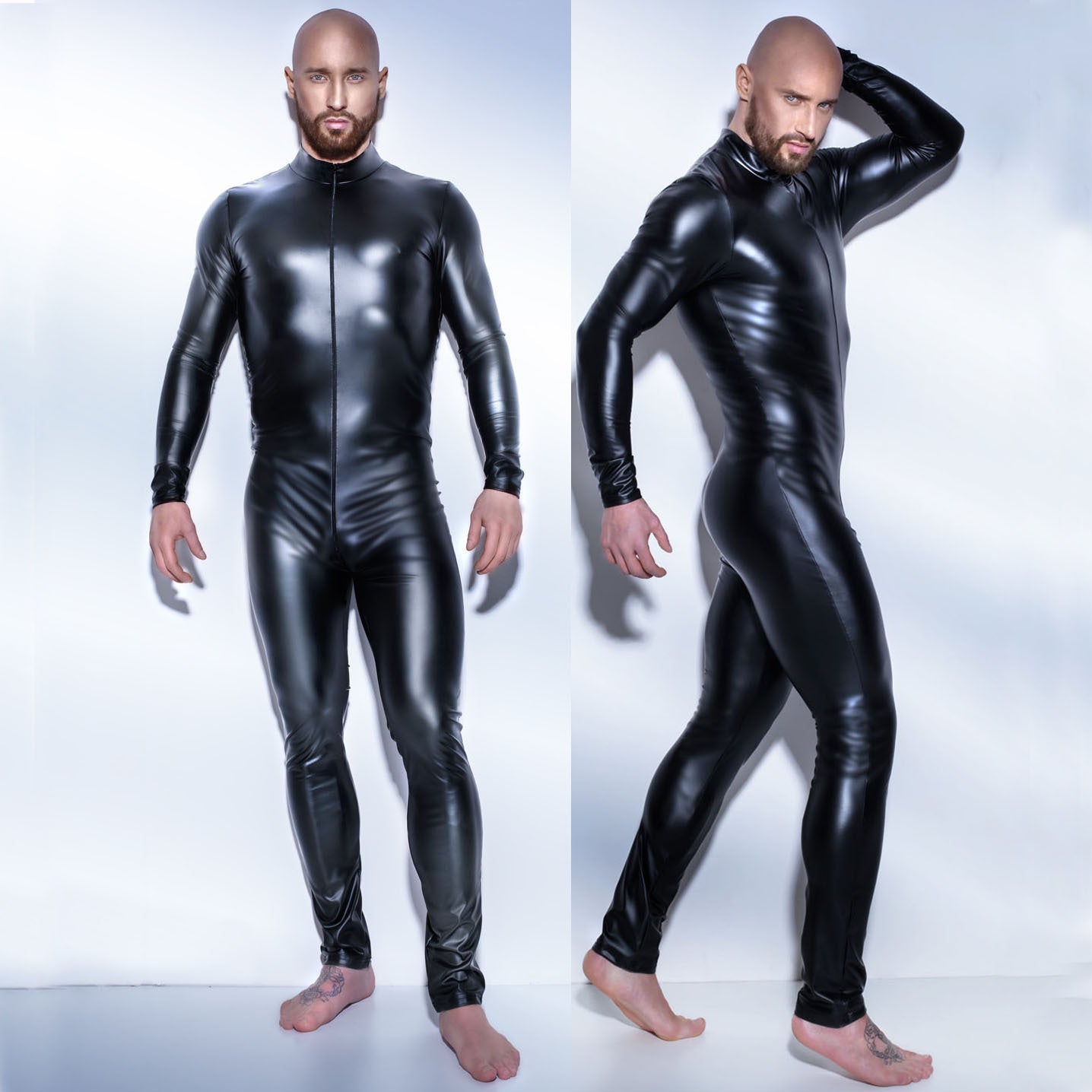 Leather Bodysuit for Stage Performances and Parties