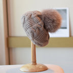 Warm Wool Hat with Fried Dough Twists Pattern | Embroidered Cap